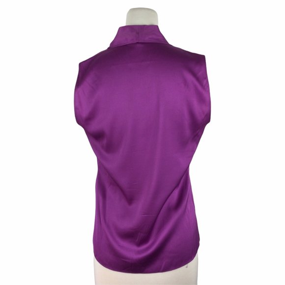Elie Tahari Deep Purple Silk SleevelessTank, Small - Picture 2 of 5